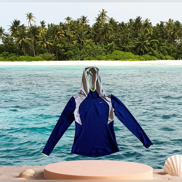 Nike Jacket Unisex Medium Blue Therma Flex Dri Fit Tracksuit Track Top Running - Picture 5 of 15